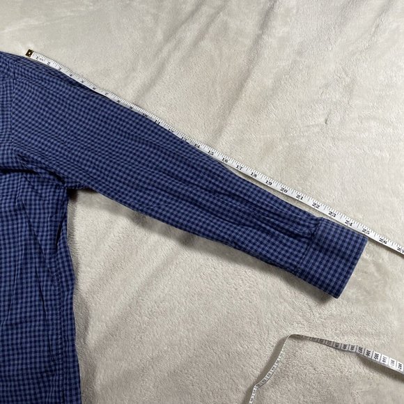 Johnston & Murphy Blue Checkered Casual Button Down Shirt - Picture 7 of 8